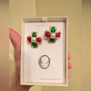 NWT Persimmon Brooch Pin Set